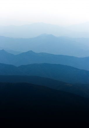 blue gradient, mountain range Wallpaper 1640x2360