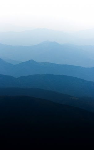 blue gradient, mountain range Wallpaper 1752x2800