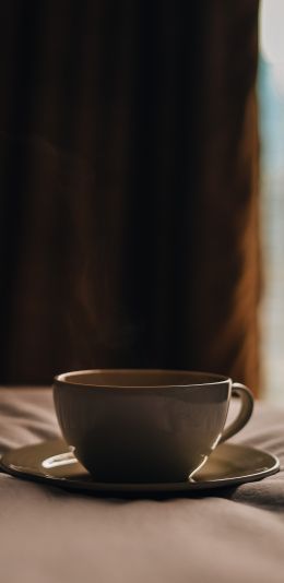coffee cup, aesthetics, brown Wallpaper 1440x2960