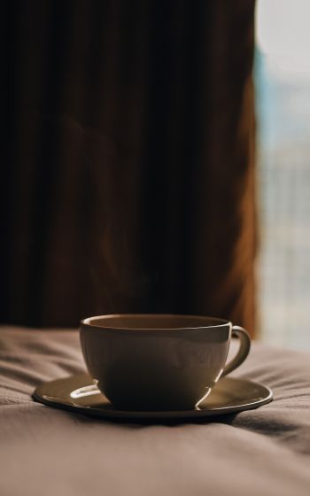 coffee cup, aesthetics, brown Wallpaper 1600x2560