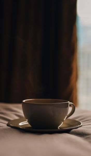 coffee cup, aesthetics, brown Wallpaper 600x1024