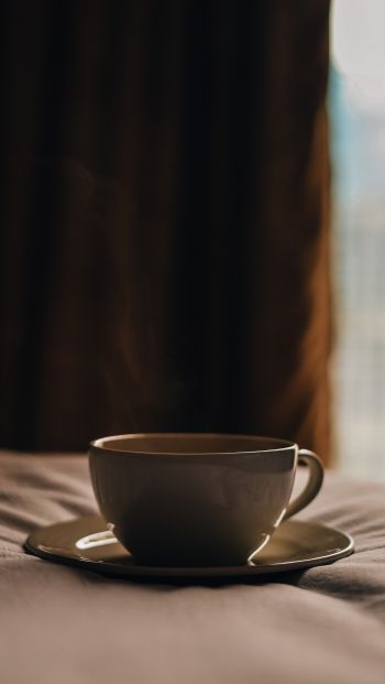 coffee cup, aesthetics, brown Wallpaper 640x1136