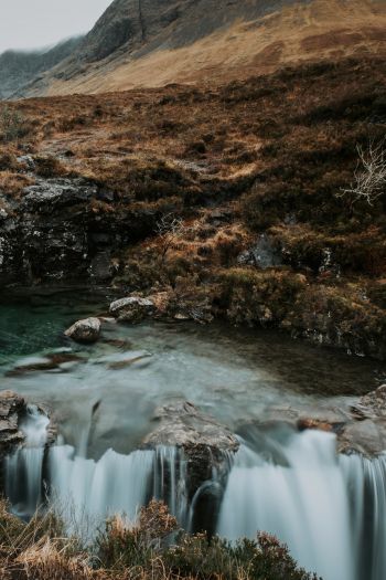 Обои 640x960 Сказочные бассейны, пейзаж, Шотландия