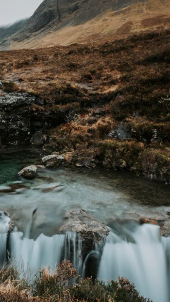 Fairy Pools, landscape, Scotland Wallpaper 640x1136