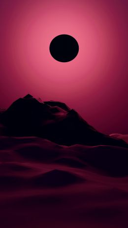 eclipse, red, landscape Wallpaper 1440x2560