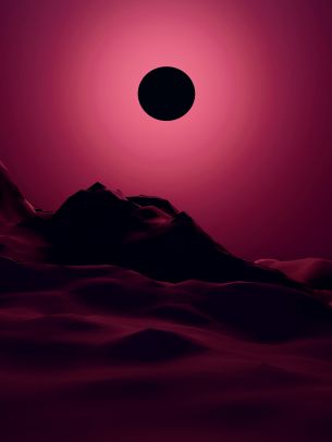 eclipse, red, landscape Wallpaper 2048x2732