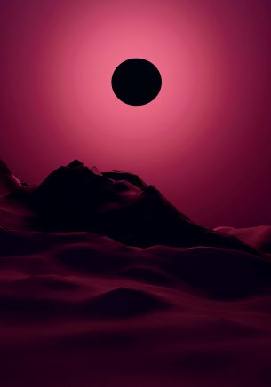 eclipse, red, landscape Wallpaper 1668x2388