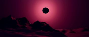 eclipse, red, landscape Wallpaper 3440x1440