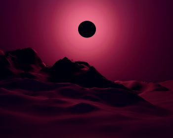eclipse, red, landscape Wallpaper 1280x1024