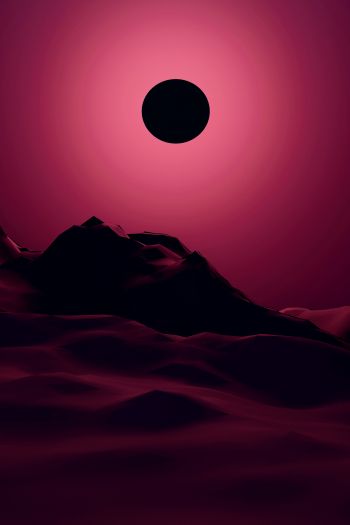eclipse, red, landscape Wallpaper 640x960