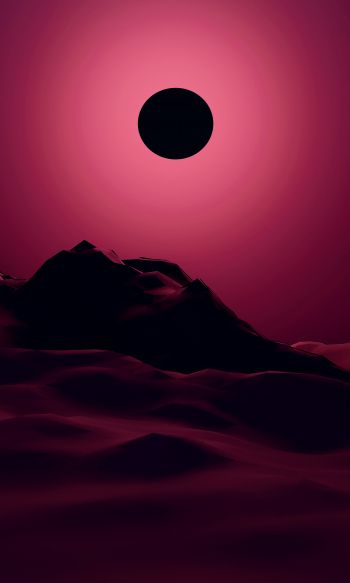 eclipse, red, landscape Wallpaper 1200x2000