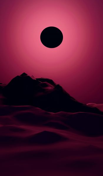 eclipse, red, landscape Wallpaper 600x1024