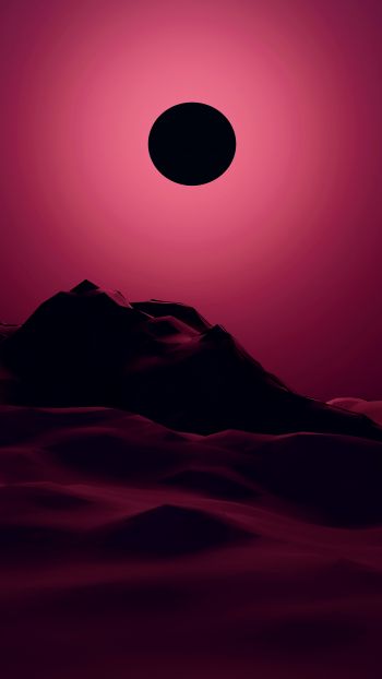 eclipse, red, landscape Wallpaper 1440x2560