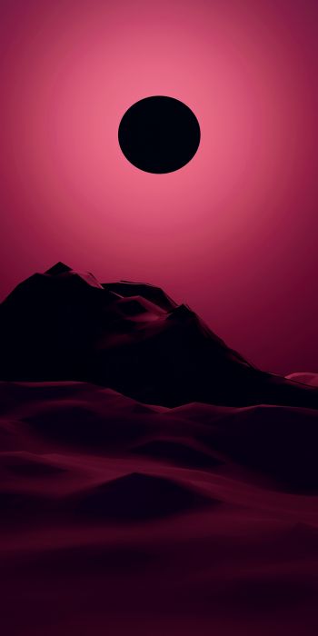eclipse, red, landscape Wallpaper 720x1440