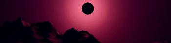 eclipse, red, landscape Wallpaper 1590x400