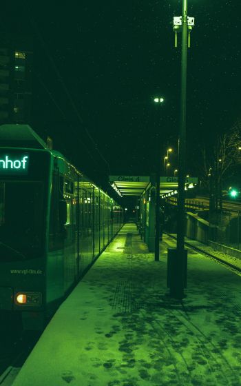 Обои 800x1280 метро, зеленый, город