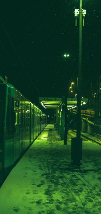 Обои 1080x2280 метро, зеленый, город