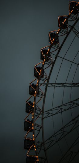 ferris wheel, dark, night Wallpaper 1080x2220