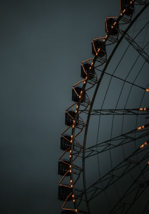 ferris wheel, dark, night Wallpaper 1640x2360