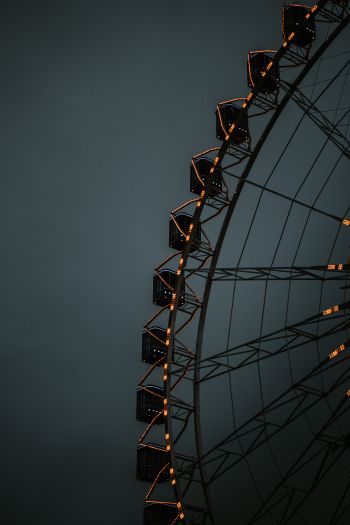 ferris wheel, dark, night Wallpaper 640x960
