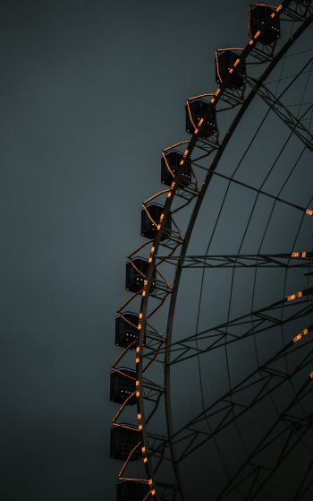 ferris wheel, dark, night Wallpaper 1752x2800