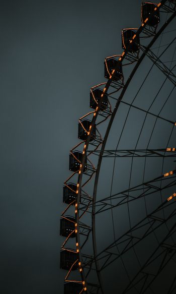 ferris wheel, dark, night Wallpaper 1200x2000