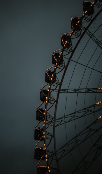 ferris wheel, dark, night Wallpaper 600x1024