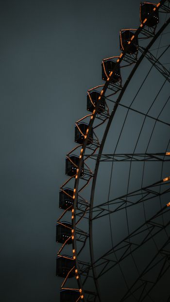 ferris wheel, dark, night Wallpaper 640x1136