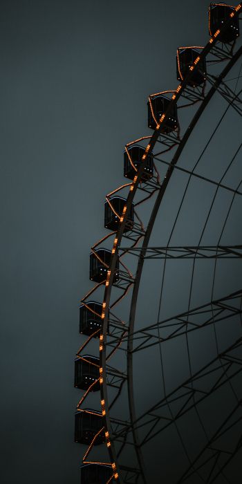 ferris wheel, dark, night Wallpaper 720x1440