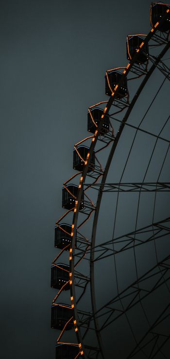 ferris wheel, dark, night Wallpaper 720x1520