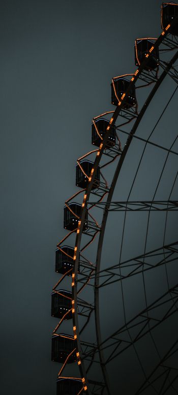 ferris wheel, dark, night Wallpaper 1440x3200