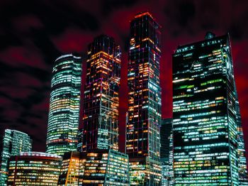Moscow City, skyscrapers, night Wallpaper 800x600