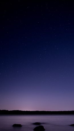 Обои 750x1334 звездное небо, ночь, фиолетовый