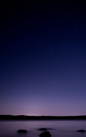 Обои 1752x2800 звездное небо, ночь, фиолетовый
