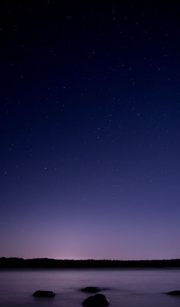 Обои 600x1024 звездное небо, ночь, фиолетовый