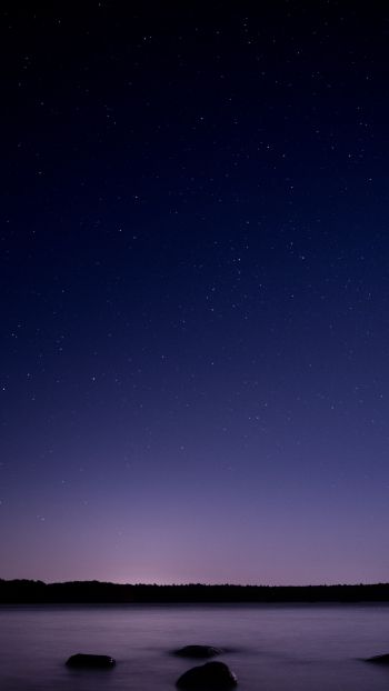 Обои 2160x3840 звездное небо, ночь, фиолетовый