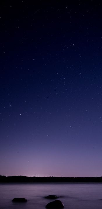 Обои 1440x2960 звездное небо, ночь, фиолетовый
