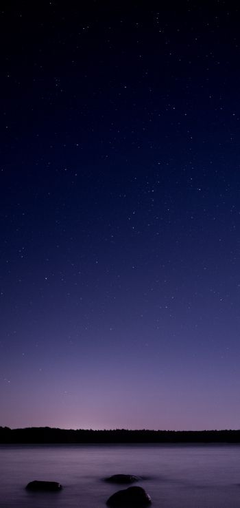 Обои 1440x3040 звездное небо, ночь, фиолетовый