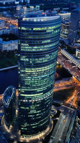 Обои 640x1136 Москва-Сити, небоскребы, город