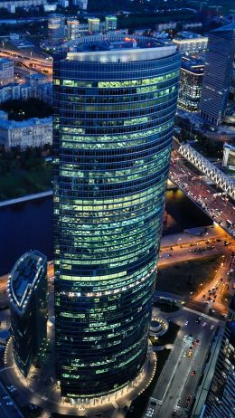 Обои 1080x1920 Москва-Сити, небоскребы, город