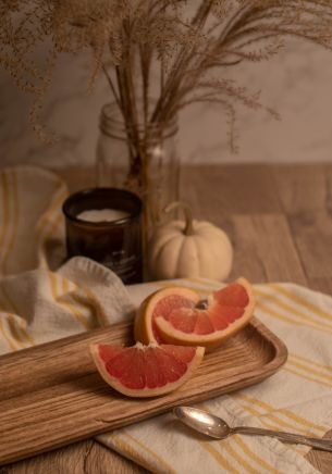 grapefruit, citrus, aesthetics Wallpaper 1668x2388