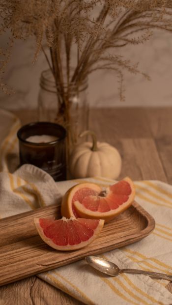 grapefruit, citrus, aesthetics Wallpaper 640x1136