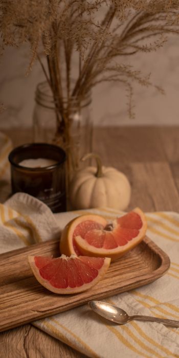 grapefruit, citrus, aesthetics Wallpaper 720x1440