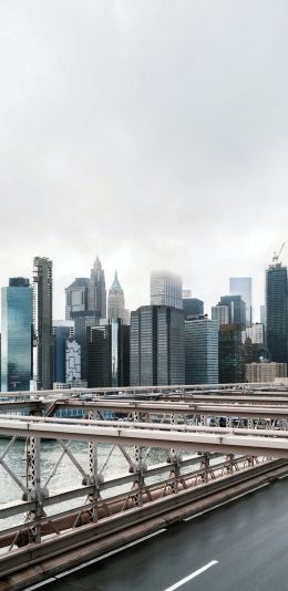 Brooklyn Bridge, New York, USA Wallpaper 1440x2960