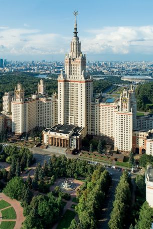 Обои 640x960 МГУ, Сталинская высотка, Москва