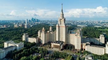 Moscow State University, Stalin skyscraper, Moscow Wallpaper 1600x900
