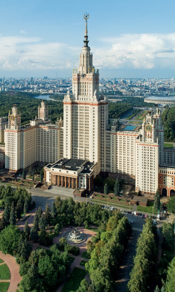 Moscow State University, Stalin skyscraper, Moscow Wallpaper 1200x2000