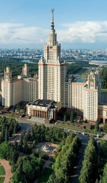 Обои 600x1024 МГУ, Сталинская высотка, Москва