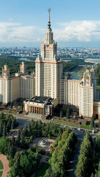 Moscow State University, Stalin skyscraper, Moscow Wallpaper 640x1136