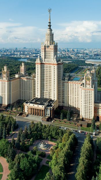 Moscow State University, Stalin skyscraper, Moscow Wallpaper 720x1280